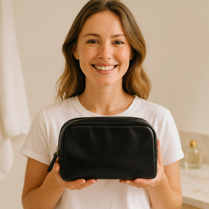 Neceser de cuero Vintage de gran capacidad para mujer, Neceser de maquillaje de moda de lujo Unisex, al por mayor - Product Image 4