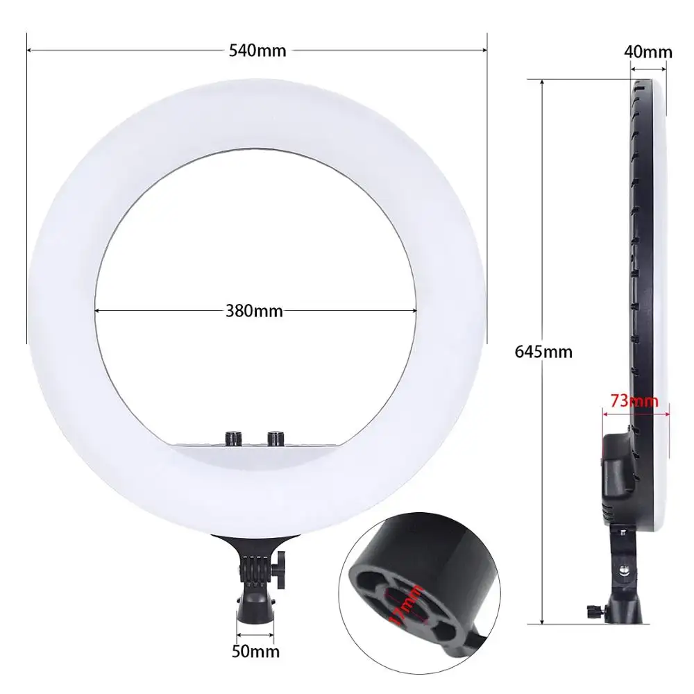 Cpyp lâmpada de iluminação de led, lâmpada de iluminação para fotografia com anel de led RL-21 21 polegadas, com controle remoto e tripé, para maquiagem e estúdio fotográfico