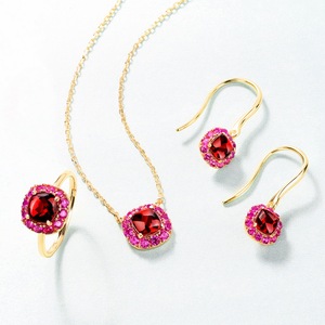 <span class=keywords><strong>Amor</strong></span> y belleza de piedras preciosas de plata esterlina chapado <span class=keywords><strong>en</strong></span> oro conjunto de joyas de bien, juegos de joyería para boda - Product Image 1