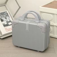 Valise unisexe en ABS, petite valise de cabine, logo personnalisé, mini valise de maquillage de 14 pouces, boîte cadeau