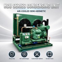 Unité de condenseur à cadre ouvert robuste et refroidie par air avec double ventilateur pour chambres froides et entrepôts frigorifiques
