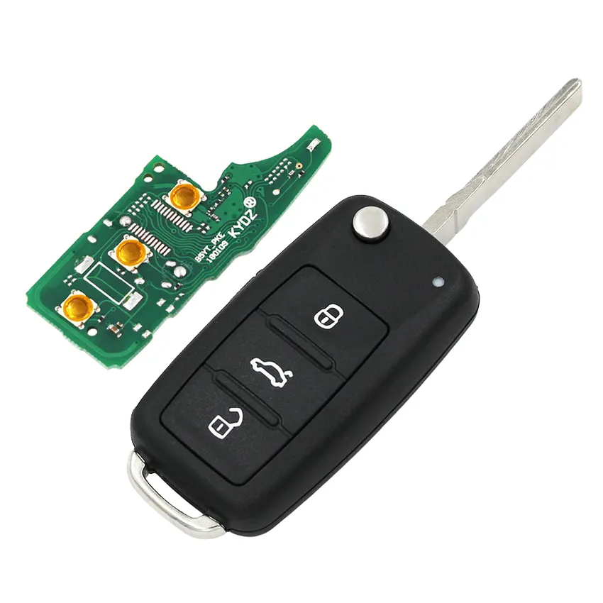 Mqb Systeem 3 Knop Smart Bewerkt Vouwen Flip Afstandsbediening Slimme Auto Sleutel 315Mhz Of 433Mhz ID48 Chip HU66 ongecensureerd Blade Voor Volkswagen