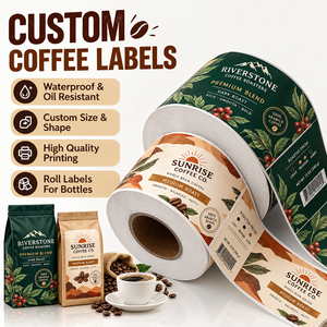 Custom Coffee Shop Logo Hot Stamping <b>Chocolate</b> Food Label Sticker Self-adhesive Waterproof Vinyl Baking Bread Seal Sticker - Product Image 1