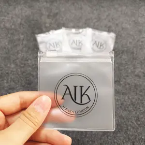 Custom Logo Afdrukken Hologram Kleine Poly Rits Tas Met Logo Kleding Letter Zip Lock Ziplock Pouch Voor Pakket Sieraden Oorbel