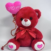 Boneka Teddy Bear Hari Valentine 30cm, Hewan Boneka Plush, Hadiah Romantis dengan Hati 'I Love You', Grosir, OEM
