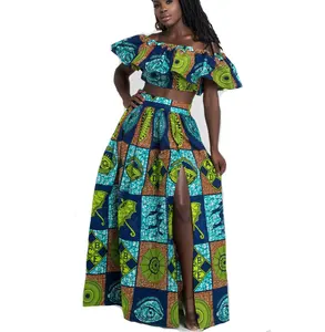 African Clothes News Dashiki Print Party Off Shoulder Ladies Skirts Africa Dresses For Women