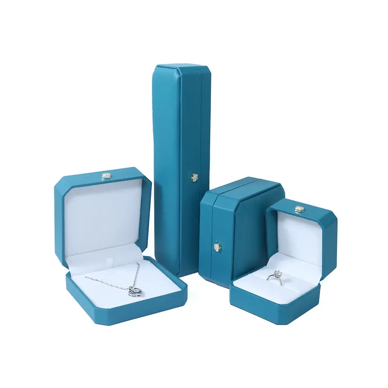 Kotak kemasan Microfiber warna-warni sudut bulat kotak perhiasan gelang kalung gelang Set tempat penyimpanan perhiasan
