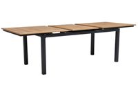 Table de salle à manger extensible de luxe AJUNION pour l'extérieur, structure en aluminium, plateau en bois de teck, 180 cm à 240 cm