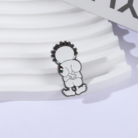 Broche en émail Handala Boy, dessin animé, enfants pieds nus, broche en alliage, badge pour sac à dos, accessoires de mode, bijoux, cadeau pour les amis