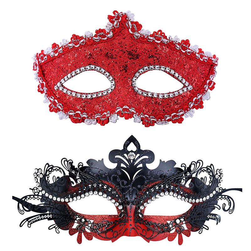 Glamour Couple Masquerade Butterfly Masks Venetian