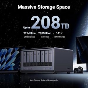 DXP8800ใหม่เดิมบวก8-อ่าว NAS I5 1235u ซีพียู10แกนแรม DDR5 8กิกะไบต์10GbE 2 * ช่อง M.2 NVMe ช่อง8K 2 * TBT4 DXP8800 plu - Product Image 4