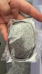 Hebilla de cinturón casual de tres piezas de lujo de aleación de zinc con patrón vintage impreso de 20 mm, accesorios de cinturón occidental personalizados - Product Image 2