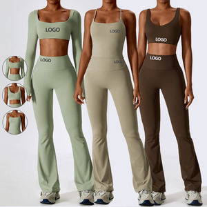 Ropa Deportiva Personalizada de Fábrica, Ropa de Gimnasio, Ropa Deportiva Activa, Conjunto de Pantalones de Cintura Alta y Sujetador Deportivo para Yoga, Ropa de Yoga para Mujer - Product Image 3