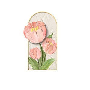 Tulip Decorative Painting Metal Frame Oil Canvas Modern <b>Wall</b> Art For Entryway Living Room Sofa Background - Product Image 5