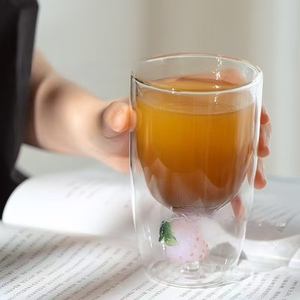 <span class=keywords><strong>300ml</strong></span> sáng tạo ba chiều trang trí hai lớp thủy tinh cà phê rượu vang đỏ giáng sinh - Product Image 5