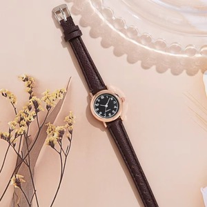 Trendy style women's watch features a thin strap, <b>small</b> dial, and a chic, minimalist design. sophisticated leather strap. - Product Image 5