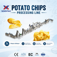 Ligne de production industrielle de chips de pommes de terre haute précision 1000 kg/h avec coupe-chips et éplucheur à vapeur, fourniture directe d'usine