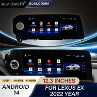Lecteur DVD de voiture, autoradio, écran multimédia de navigation Android 14 Qualcomm Snapdragon 12,3 pouces avec Carplay pour Lexus ES 2022