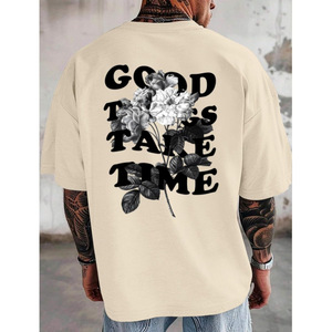 Camisetas Gráficas Vintage de Talla Europea Hechas a Medida para Hombre, Camiseta Floral Extra Grande - Product Image 4