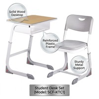 Ensemble Chaise et Bureau Pliant Ergonomique Blanc 45 cm pour Étudiant, Idéal Salle de Classe et Formation, avec Tablette d'Écriture – Vente Directe Usine