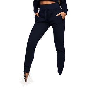Custom Black High Waist <b>Womens</b> <b>Fleece</b> <b>Joggers</b> Slim Fit Sweatpants with Deep Front Pockets Private Label OEM Clothing Supplier - Product Image 1