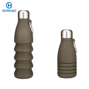 Customizable Color LOGO BPA Free Collapsible Food Grade <b>Silicone</b> <b>Water</b> <b>Bottle</b> for Outdoor Sports - Product Image 4