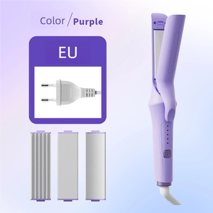 3合1多功能可互换头部矫直机喷涂头发造型熨斗，带2合1卷曲和弧形板 - Product Image 5