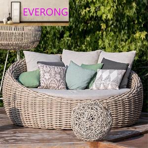 Sedia a dondolo da esterno moderna nordica in rattan, a cesto sospeso, tipo nido per ragazza, con cuscino da patio, per balcone, stile di tendenza - Product Image 4