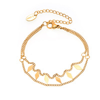 Collier unisexe en acier inoxydable plaqué or 18 carats avec pendentif perle, double couche, motif losange étoilé, étanche, design haut de gamme