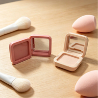 Palette de maquillage compacte mini blanche et rose personnalisable avec miroir, vide, magnétique, pour fard à paupières et blush, vente en gros
