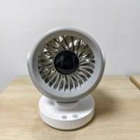 Ventilateur de bureau rechargeable 3600 mAh avec affichage LED intelligent, fonction de minuterie rotative, filtration d'air et oscillation