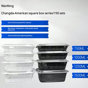Conteneur alimentaire rectangulaire jetable en plastique transparent, 1000ml, 500ml, 650ml, 750ml, en PP, compatible micro-ondes, boîte à lunch – Vente chaude - Product Image 4