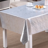 Nappe de table personnalisable certifiée RNPT de luxe, tissée métallique, résistante à la chaleur, anti-huile, imperméable, à motif floral, avec support en PVC