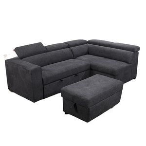 Phong Cách Hiện Đại Đa Chức Năng Trang Trí Không Khí Da Vải Phòng Khách <span class=keywords><strong>Sofa</strong></span> Với Lưu Trữ Có Thể Gập Lại <span class=keywords><strong>Sofa</strong></span> Giường Ngủ Với Ottoman - Product Image 1