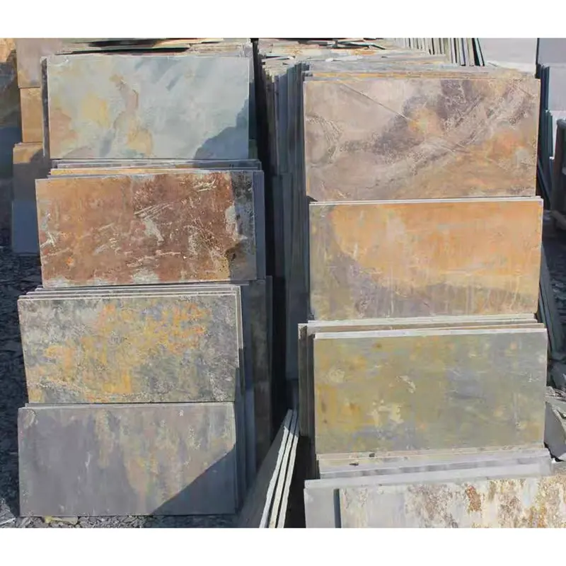 Factory Direct Sales Good Price Outdoor Patio Garden Paving Natural Rusty Slate Stone Floor Tiles