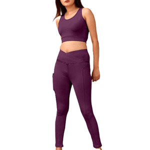 <b>Women</b> Yoga Set Two Piece Stretch Sports Bra High Waist <b>Leggings</b> Fitness Workout Training Activewear Clothing Yoga Set - Product Image 4