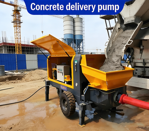 Pompe à béton électrique mobile mini DAHAN, pompe à béton diesel haute pression pour le transport de béton sur longue distance pour les travaux de construction - Product Image 1