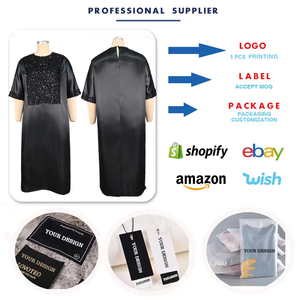 AM251113 Luxury African Kaftan Dresses Elegant O-neck <strong>Sequined</strong> Loose Dress Stain Party Dresses Women Islamic Clothing Abaya <strong>Robe</strong> - Product Image 3