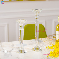 K-2040 décorations de table de mariage ronde bougeoir en cristal avec abat-jour