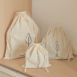 Wholesale Promotional Large Cotton <b>Drawstring</b> Dust Bag Custom Logo Printed Gift Dust <b>Pouch</b> - Product Image 4
