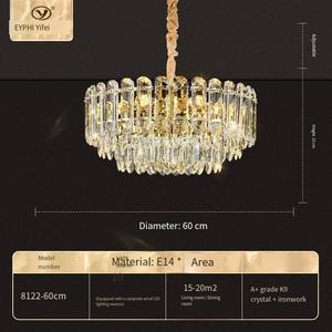 Роскошная современная хрустальная светодиодная люстра для виллы, подвесной светильник с регулируемой высотой и диммированием для холла отеля и домашнего декора - Product Image 3
