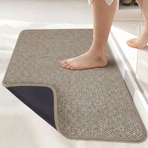 Tapis antidérapant en coton brodé OEM d'usine avec envers en caoutchouc antidérapant, lavable en machine, fin, pour usage en salle de bain pour personnes âgées - Product Image 3