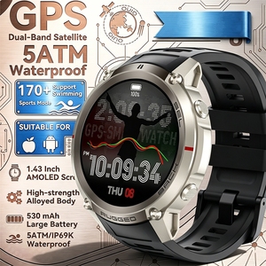 <span class=keywords><strong>Smartwatch</strong></span> DM59 per Chiamate, Impermeabile 5ATM, GPS Globale a 6 Satelliti, Monitoraggio Frequenza Cardiaca e Salute, Batteria 500mAh, 170+ Risposte alle Chiamate - Product Image 1