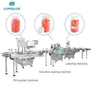 Fully Automatic Electronic Pills Candy Tablets Capsules Packing Bottling Sealing Labeling Capsule Counting Machine Line