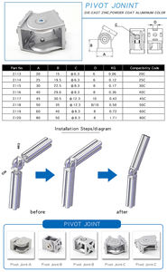 Fabricant chinois Rohs 2117 4545 OEM ODM Moulage sous pression 45mm*45mm 45*45mm Joint pivotant en zinc pour extrusion d'aluminium 30 40 45 - Product Image 6