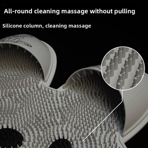 Rabbit Bathroom Shower Anti-Slip Circular Foot <b>Mat</b> Exfoliating Massage Back Suction Cup Scrubber <b>Silicone</b> Modern Body Cleaner - Product Image 4