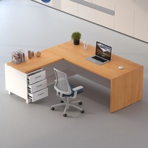 Bureau de direction moderne et luxueux en forme de L, extensible, en panneaux de mélamine, avec gestion des câbles, OEM - Product Image 4