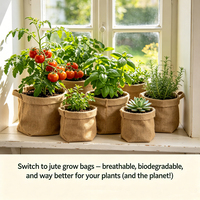 Sacs en jute compostables sur mesure, écologiques, respirants, sacs en toile de jute zéro déchet, 100% jute naturelle pour légumes et herbes