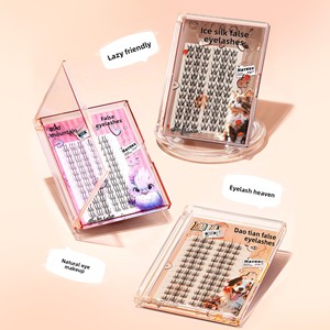 Pestañas Postizas BQI con Efecto <span class=keywords><strong>de</strong></span> Pluma, Ojo Redondo, Diseño <span class=keywords><strong>de</strong></span> Perro Adorable, Racimo Individual, Tallo Fino, Seccionales, para Ojos <span class=keywords><strong>de</strong></span> Dibujos Animados, Rizado Natural, Estilo Coreano - Product Image 3