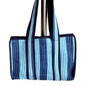 Sac fourre-tout matelassé bohème avec deux sangles, en tissu de coton, sac de courses réutilisable pour la vie quotidienne et les voyages - Product Image 2